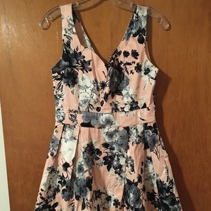 ModCloth Pink Floral Retro Dress Women’s Medium